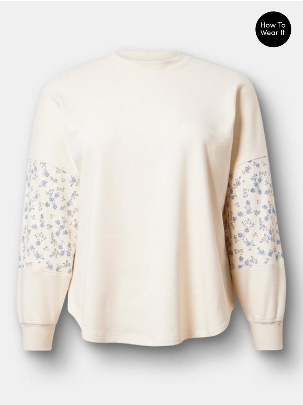 NWT- Torrid Size 0 French Terry Contrast Sweatshirt - Picture 4 of 11